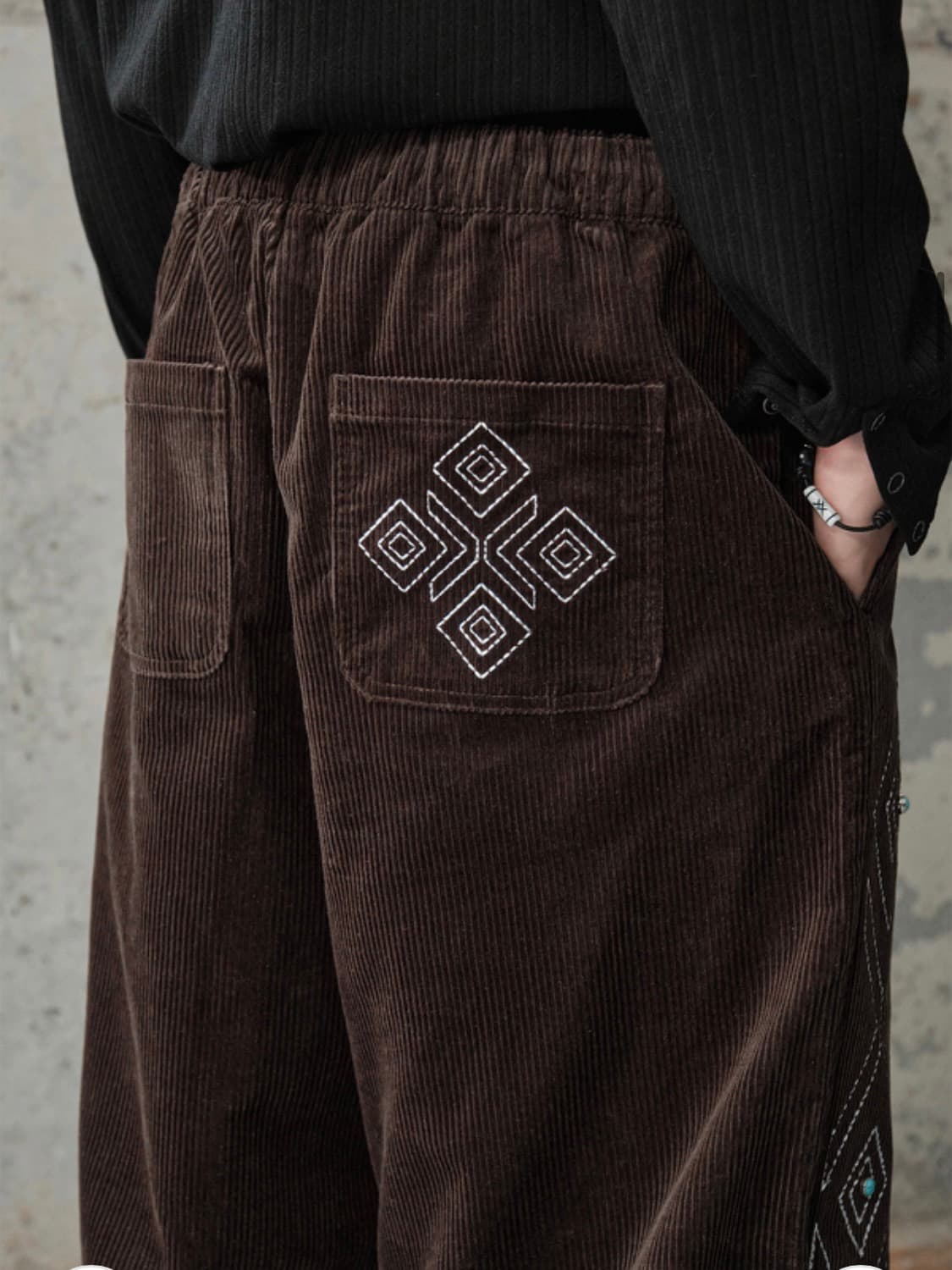 세컨모놀로그 보헤미안 벌룬핏 코듀로이 밴딩 팬츠 상품이미지2