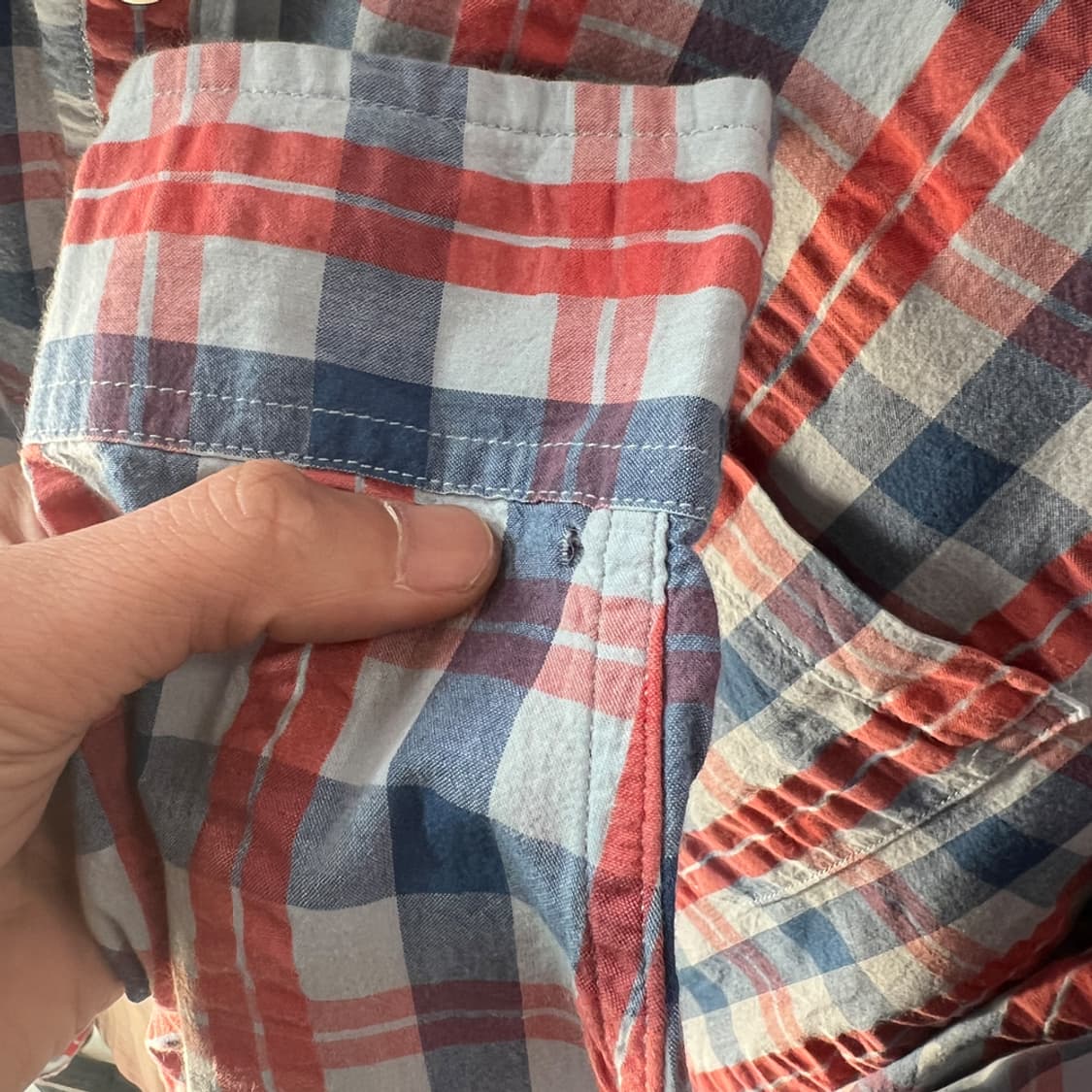 L.L.Bean 엘엘빈 오가닉 코튼 시어서커 체크 셔츠 남방 해외 XL 상품이미지5