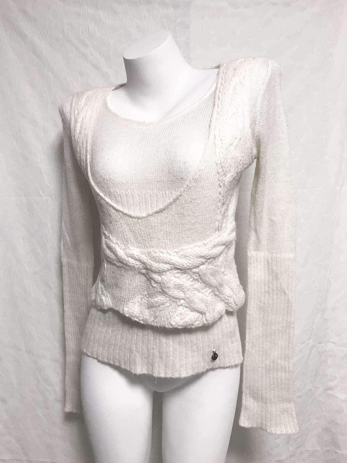 빈티지 아카이브 레이어드 모헤어 니트 롱슬리브 탑 상품이미지2