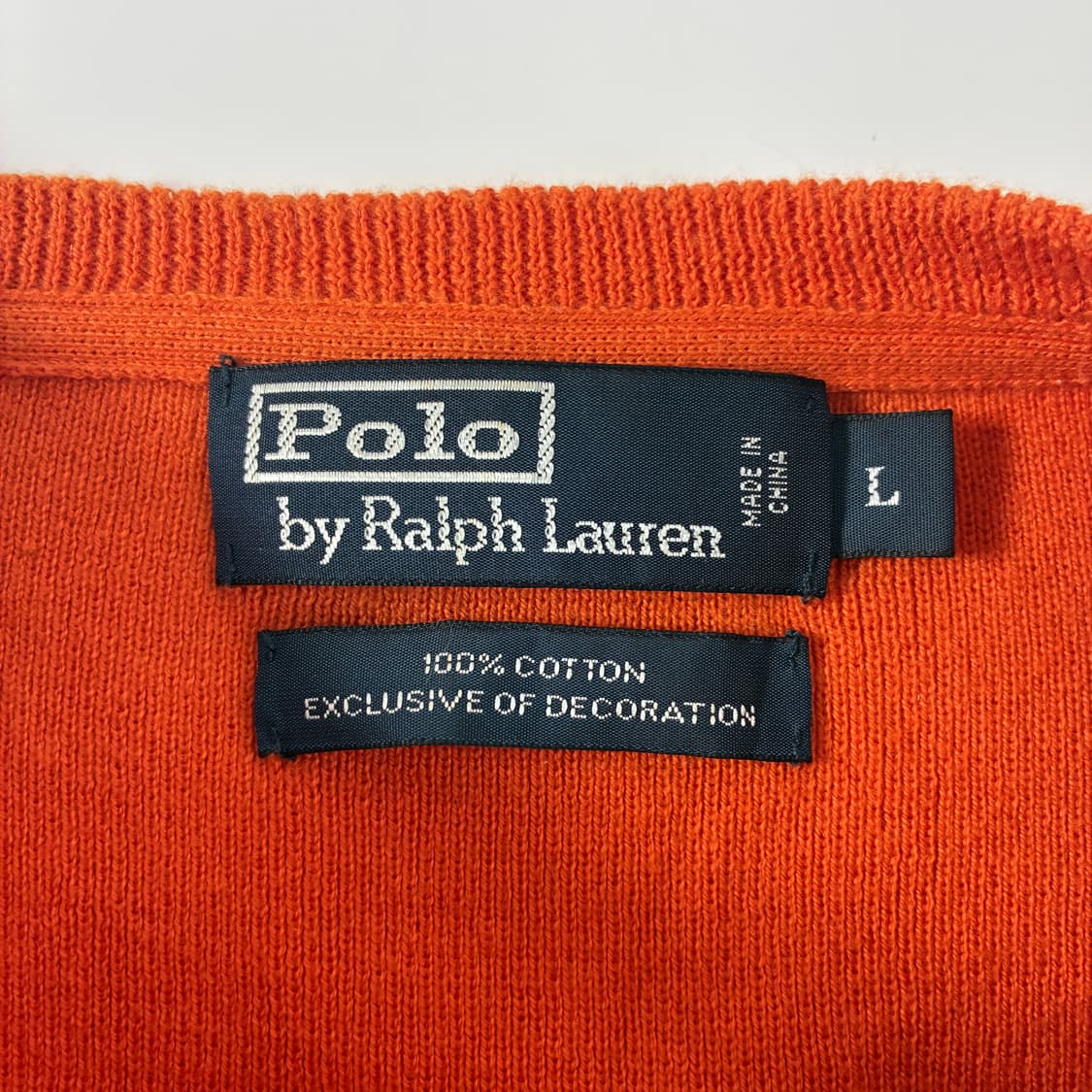 Polo  폴로 랄프로렌 자수 코튼 오렌지 라운드 니트  상품이미지4