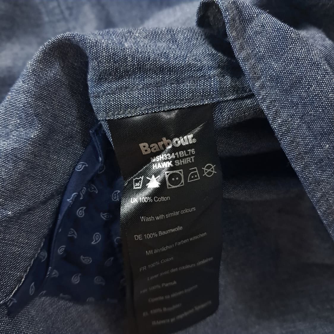 CK363 M 바버 페이즐리안감 샴브레이 셔츠 남방 상품이미지5