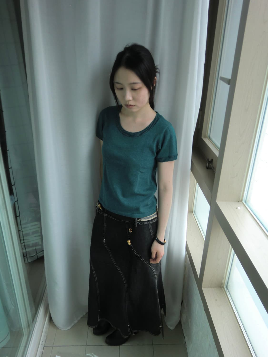 Hiroko bis wave denim skirt 상품이미지4