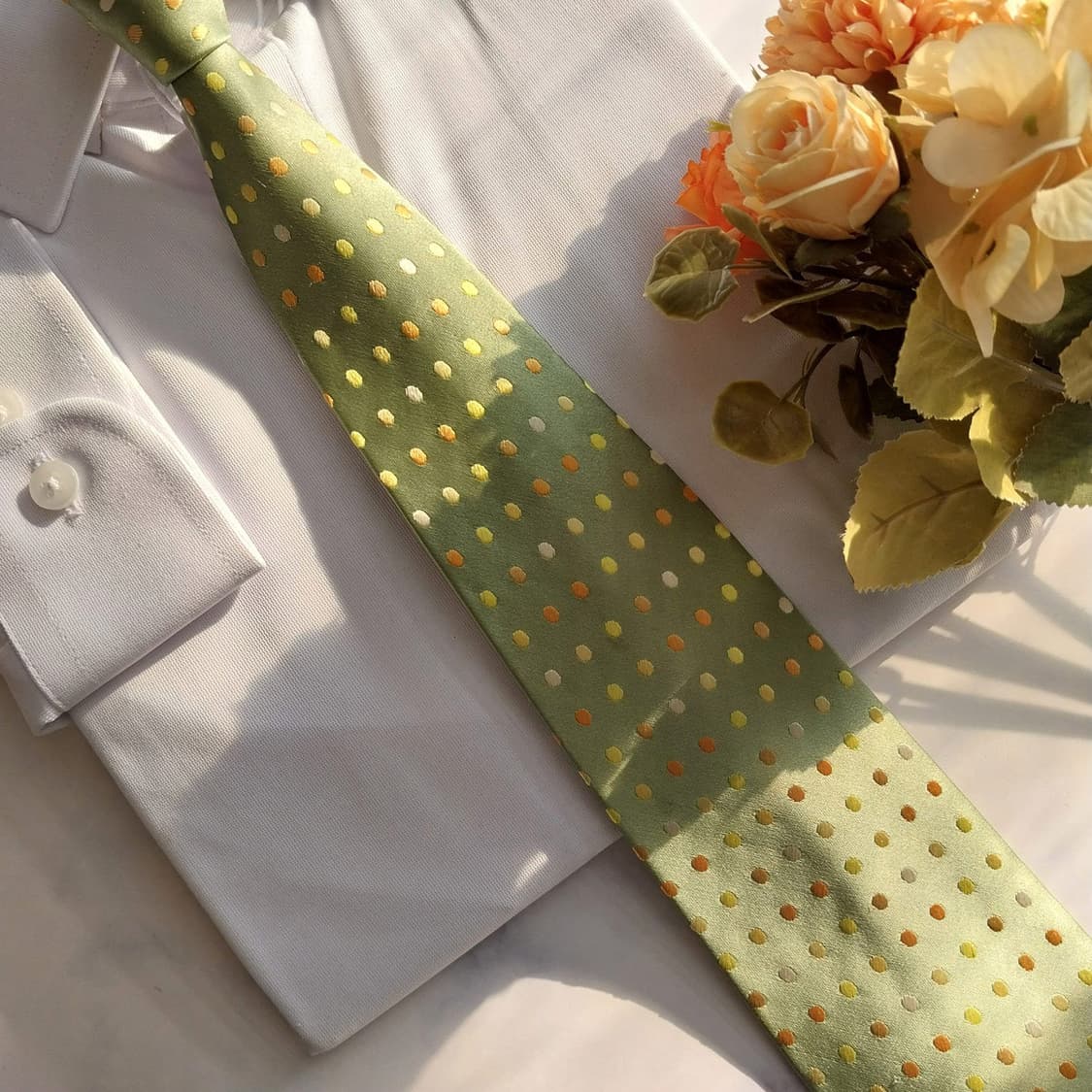 짐톰슨 실크 라임 도트 패턴 넥타이 9.6cm A등급 K1439
 상품이미지7