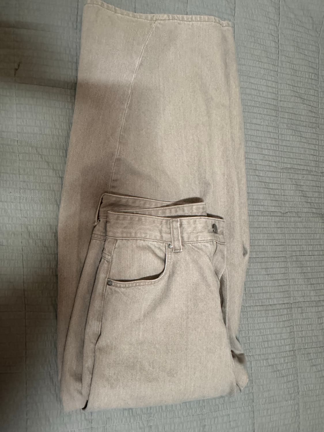 노운 와이드 커브드 데님 샌드베이지 1사이즈 상품이미지4