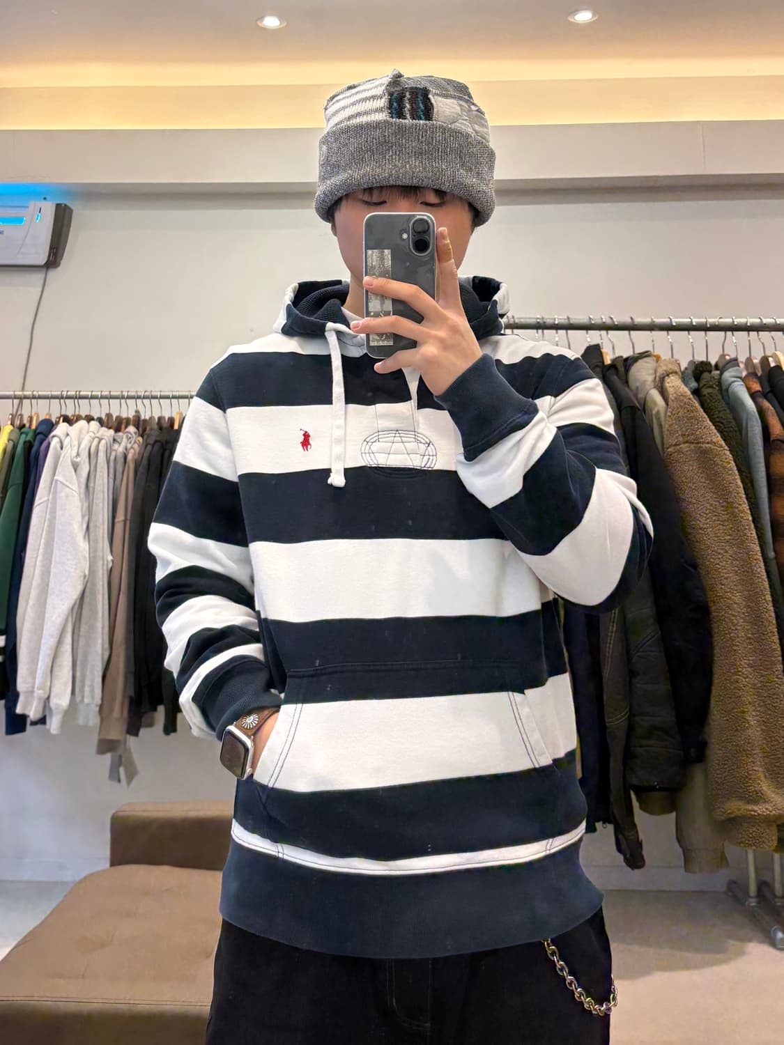 폴로 랄프로렌 스트라이프 후드 럭비티 상품이미지8