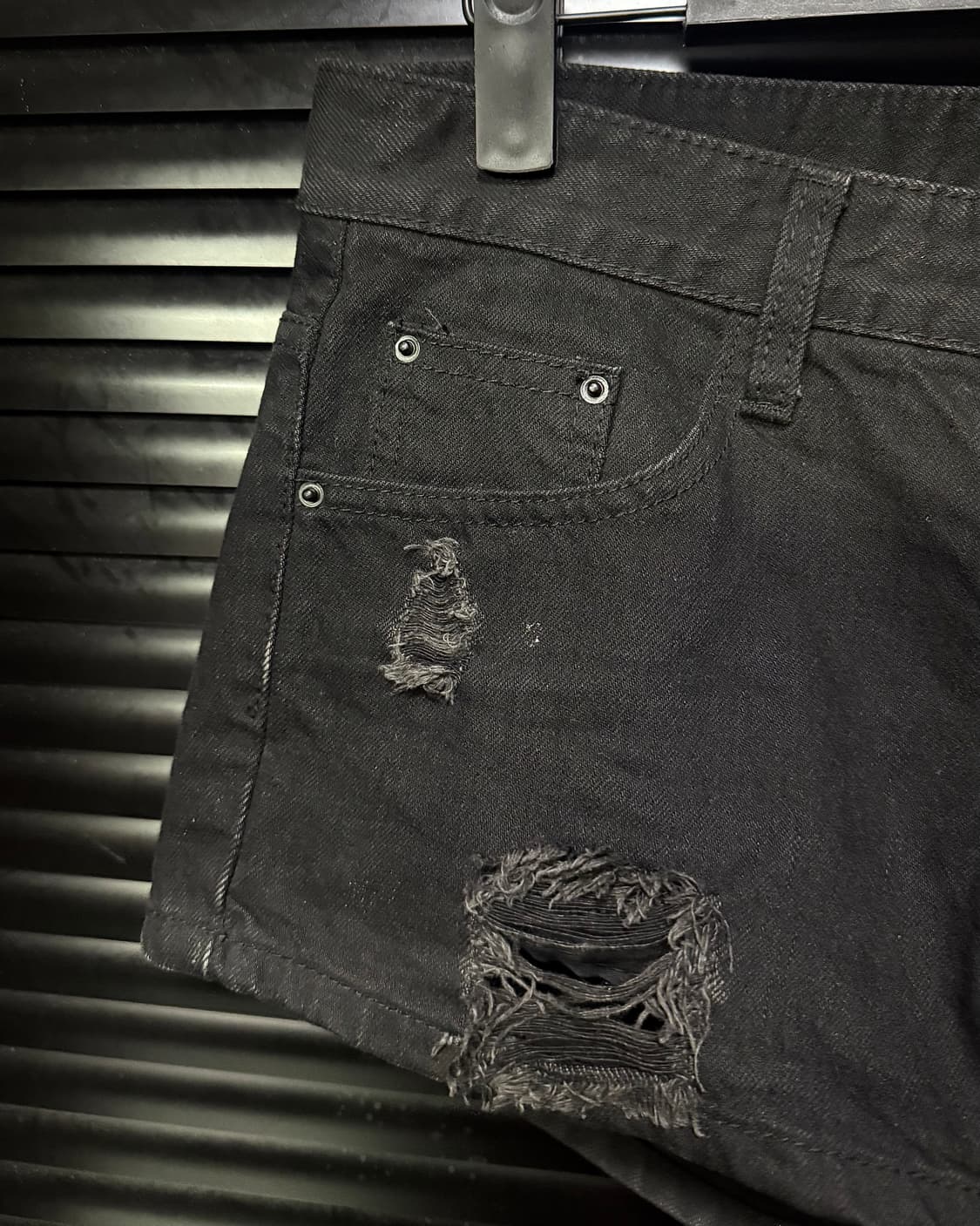 INTERFLOU 인터플루 핫팬츠 찢청 고스펑크 갸루 로리걸 그런지 26 상품이미지2