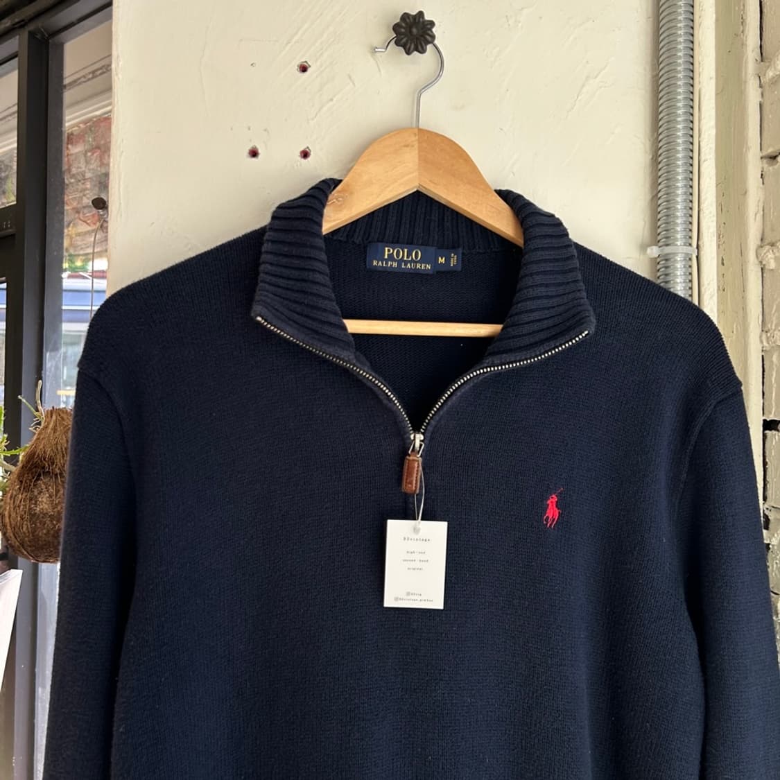 15459 - 폴로 랄프로렌 네이비 반집업 니트 상품이미지1