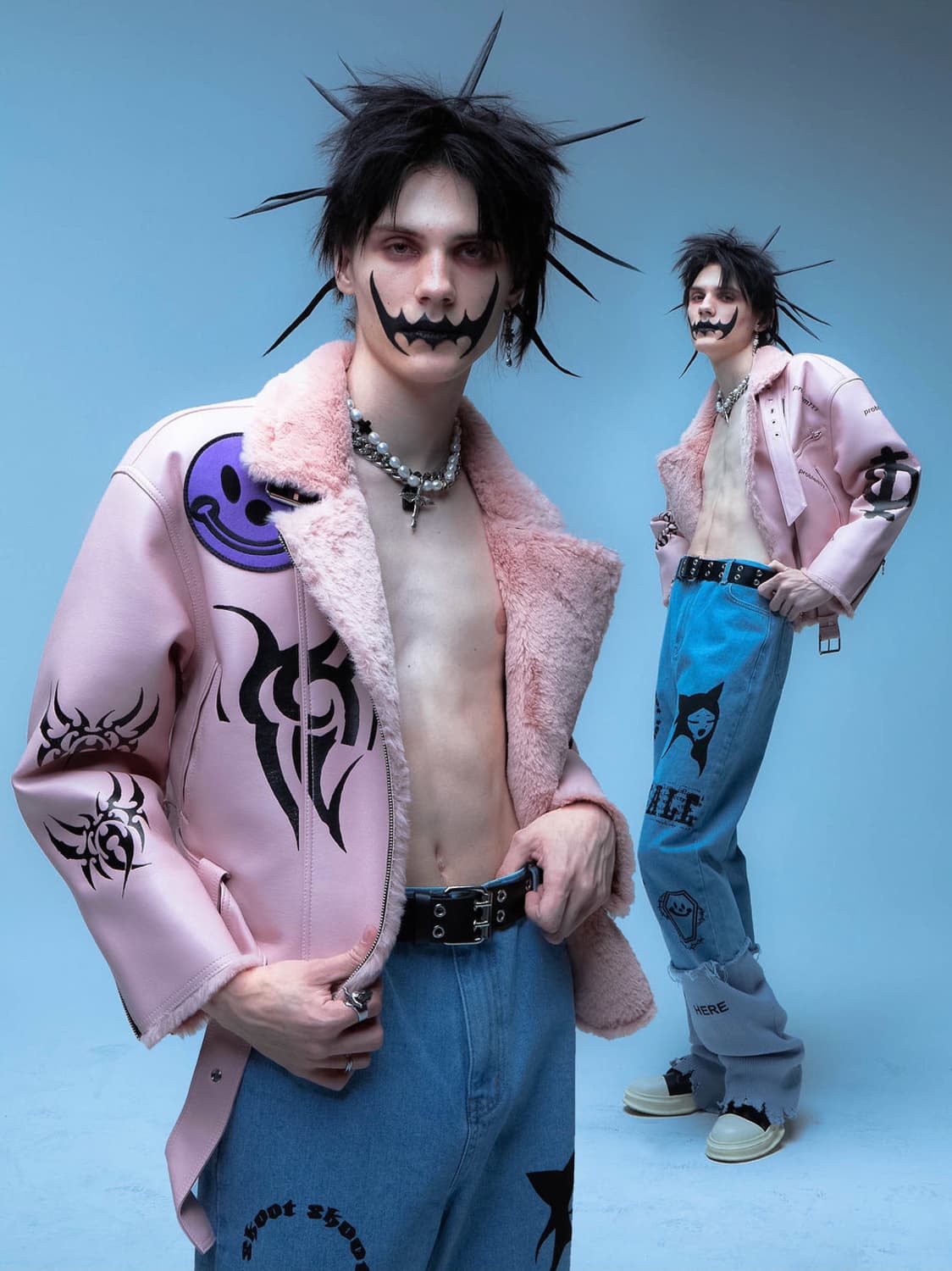 스쿠읏 SKOOT 핑크 라이더 봄버 가죽 자켓 상품이미지2