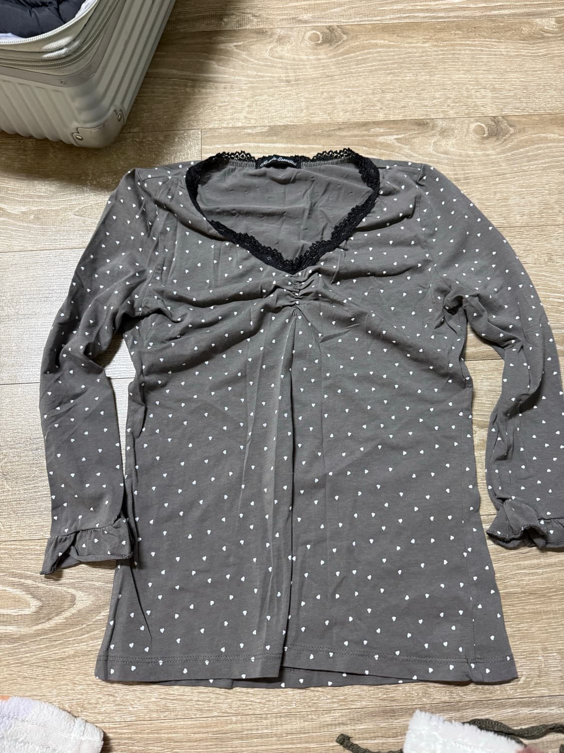 샵 페어리 mini heart lace top (charcoal) 상품이미지2