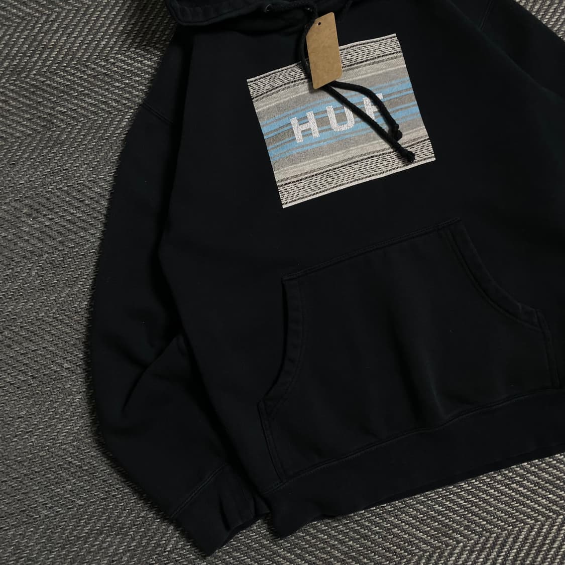 HUF 빅로고 박시핏 블랙 후드 티셔츠o 4874 상품이미지3