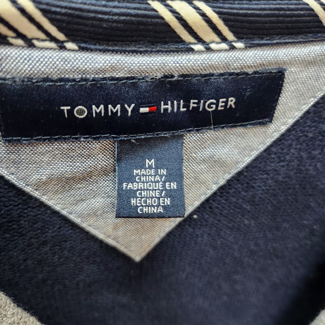 타미힐피거 배색 로고 코튼 가디건M(M) 상품이미지4