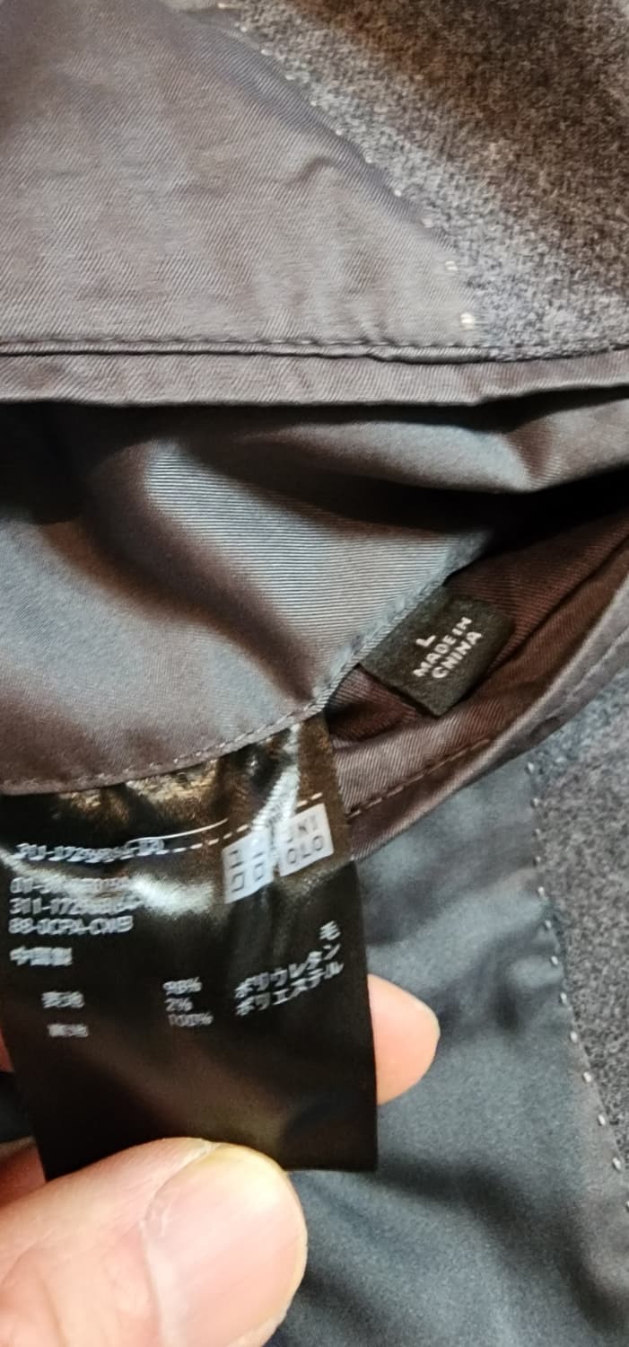 (간절기용)유니클로 그레이 모직자켓 L 상품이미지9