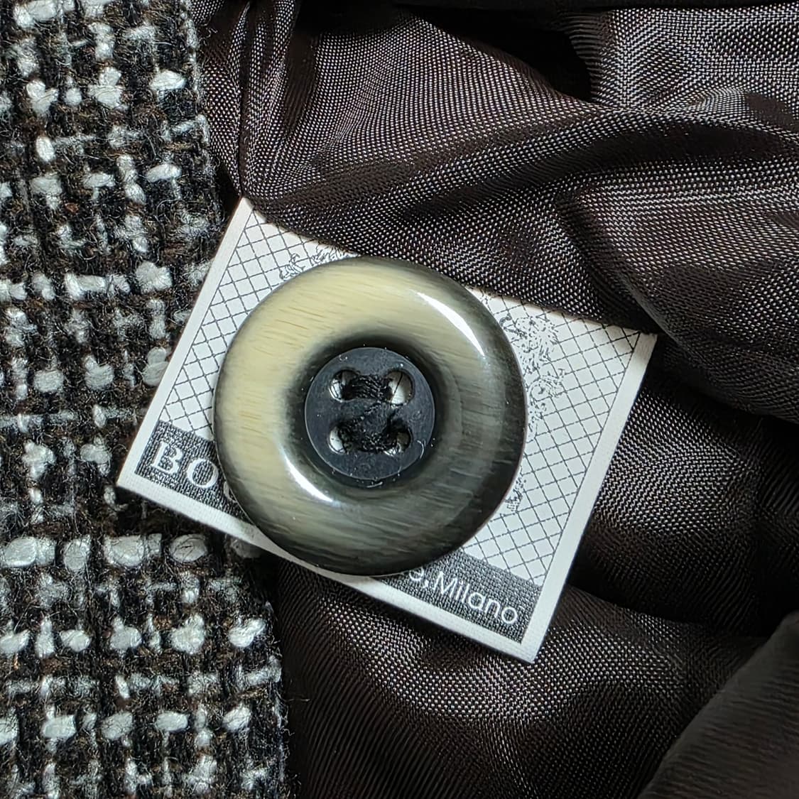 빈티지)모리걸st 라떼오네히메갸루 y2k 트위드 벨트 더블버튼 코트 상품이미지6