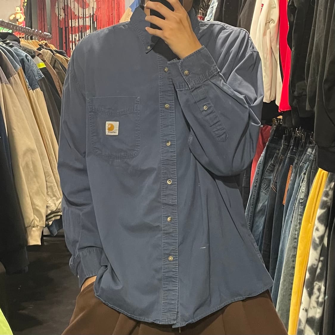 [IM] carhartt 칼하트 다크블루 긴팔셔츠 상품이미지1