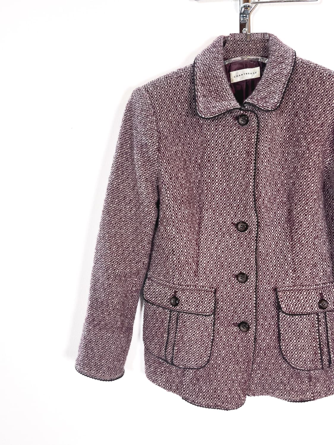 빈티지 퍼플 울 자켓 숏코트 상품이미지5