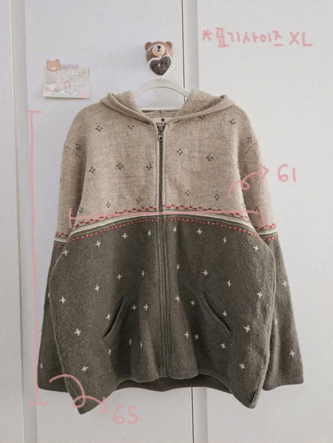 빈티지 울리치 압축울 후드 니트집업 상품이미지7