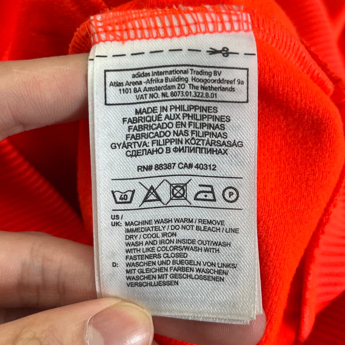아디다스 파이어버드 오렌지 트랙탑 (S) 상품이미지4