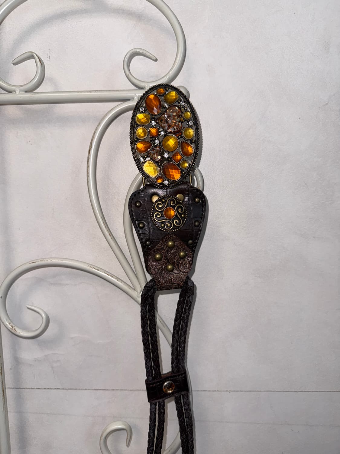 Brown oriental cubic strap buckle belt 상품이미지4