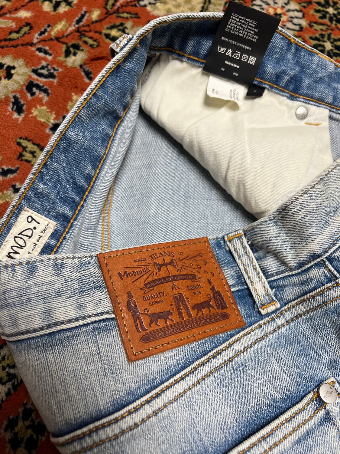 [32] MODNINE 모드나인 MOD7W 연청 와이드 데님팬츠 상품이미지7