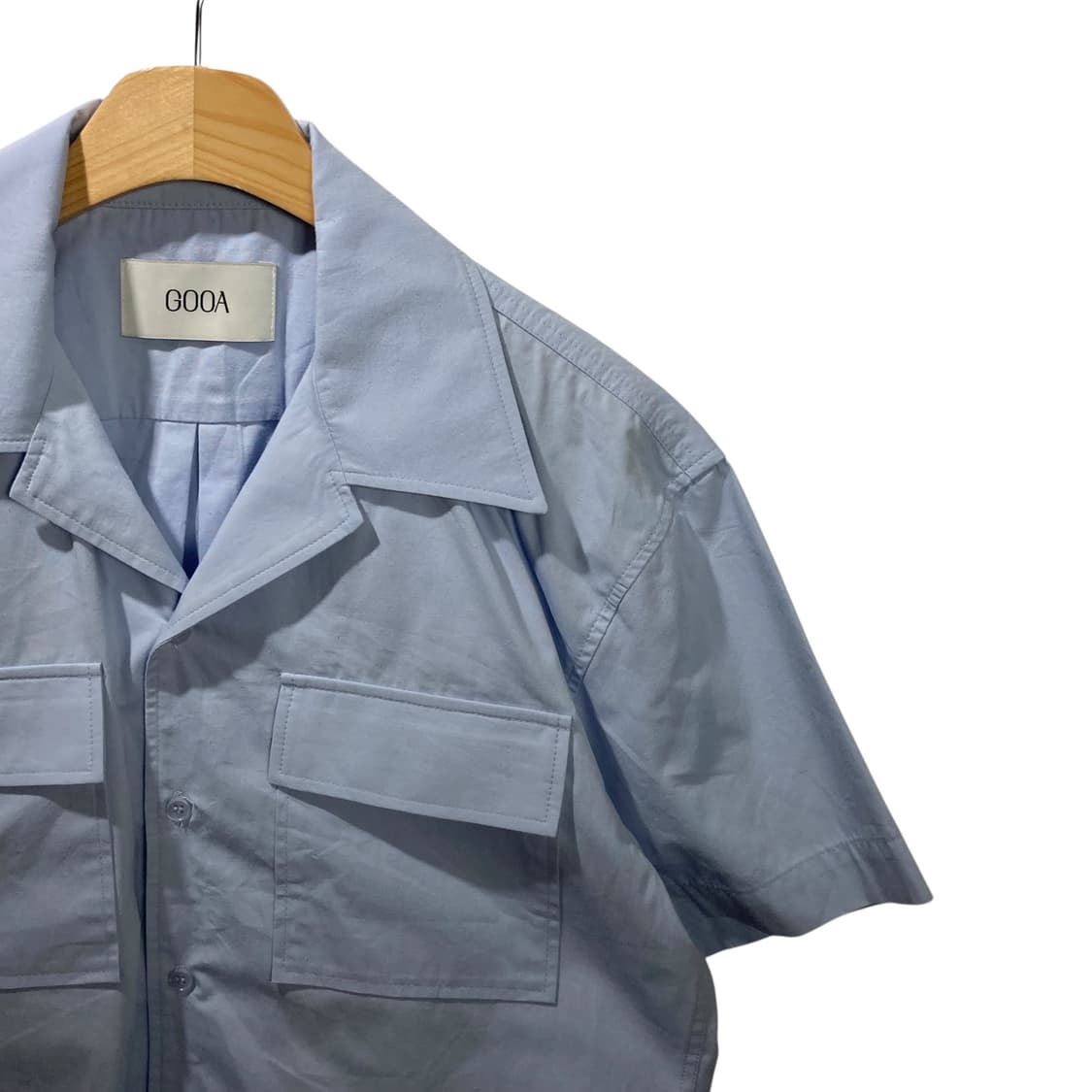 GOOA 카라넥 소라 반팔 셔츠 상품이미지3