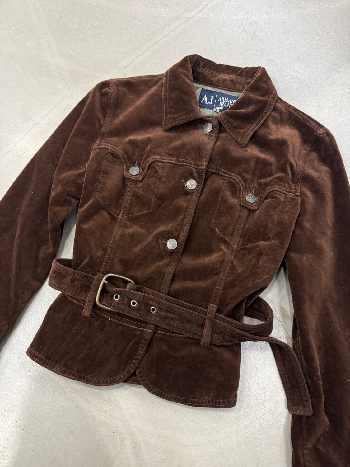 아르마니 진스 벨티드 벨벳 자켓 38 상품이미지2
