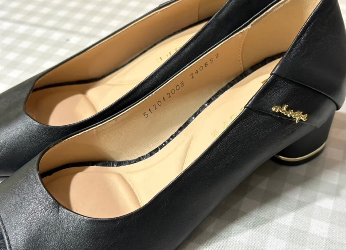 미소페 MISOPE 블랙 양가죽 오픈토 여성구두 240m 상품이미지3