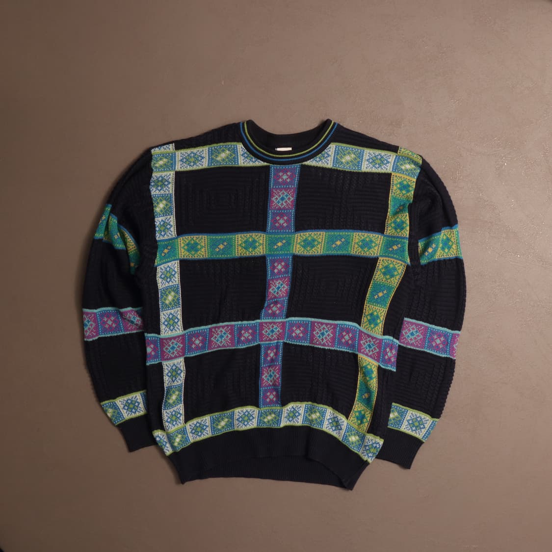 90's 빈티지 아크릴 패턴 니트 A1790 상품이미지1