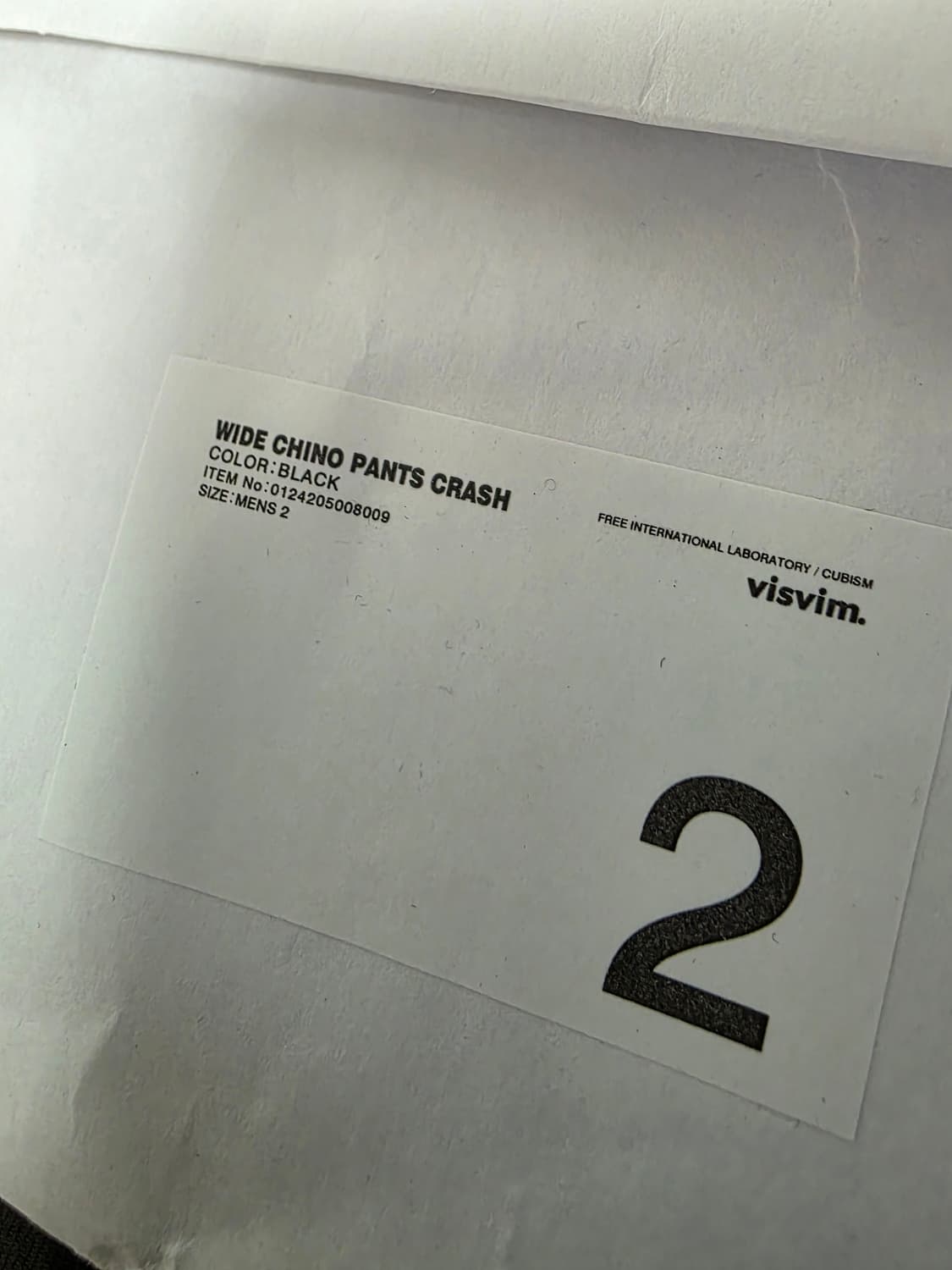 [2] 비즈빔 24AW 와이드 치노 크래쉬 블랙 새상품 상품이미지8