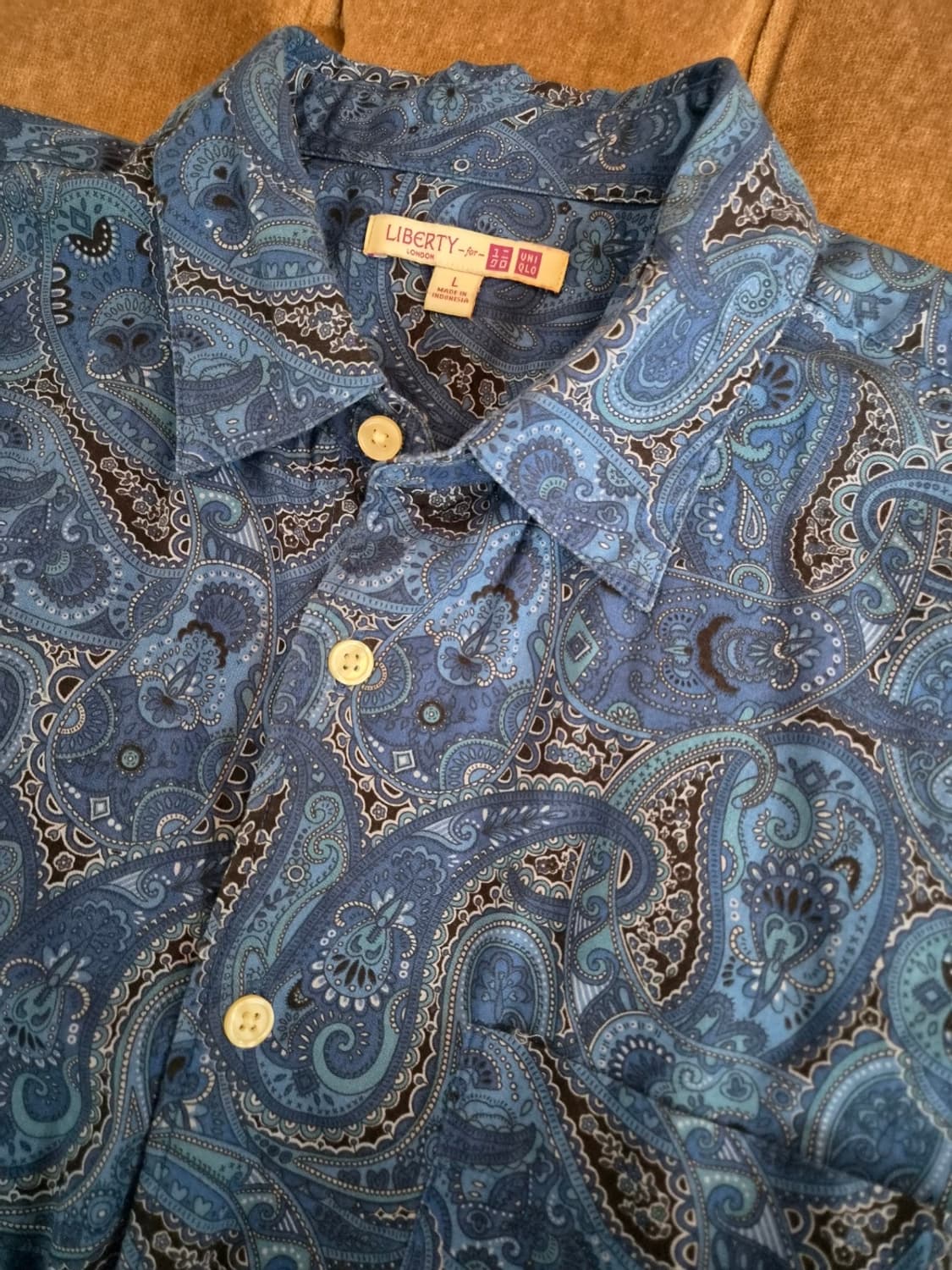 유니클로*리버티 남성 에스닉블루반팔셔츠 L사이즈 상품이미지7