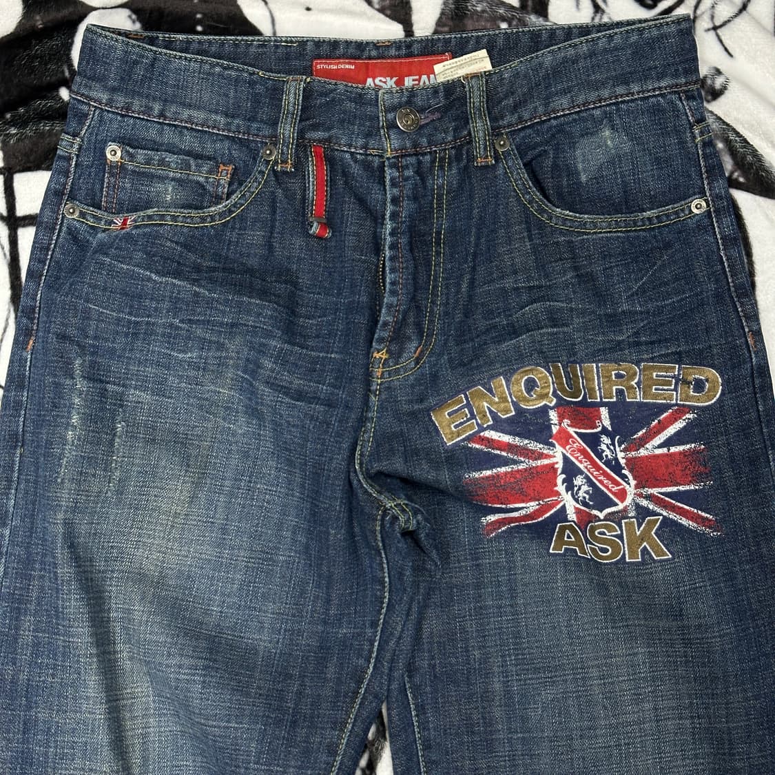 ASK 에스크 y2k 유니온잭 데님팬츠 상품이미지4