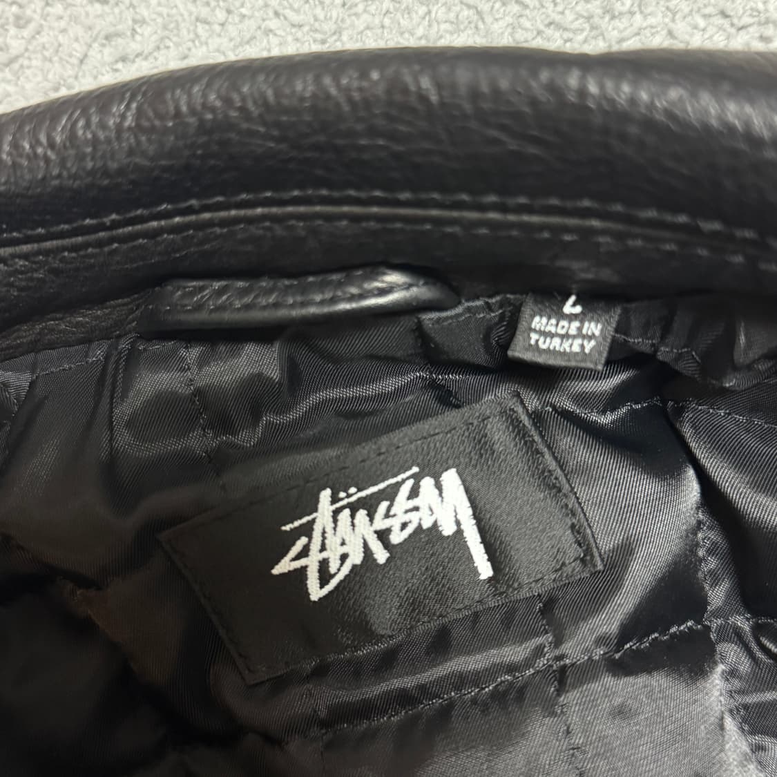 스투시 레더 플라이트 자켓 블랙 L 상품이미지9