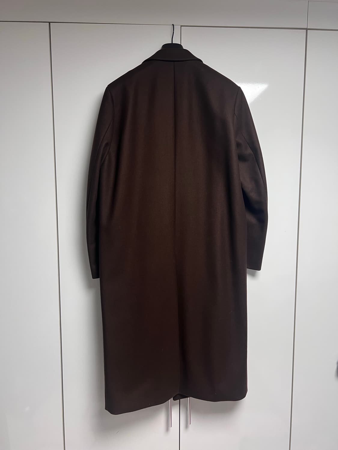 마마가리 컬렉션무드 다크 브라운 싱글 롱코트 48 상품이미지2
