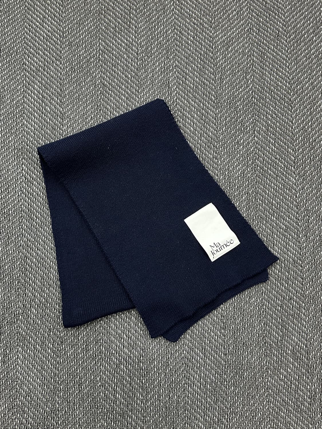 마조네 니트 머플러 네이비 상품이미지3