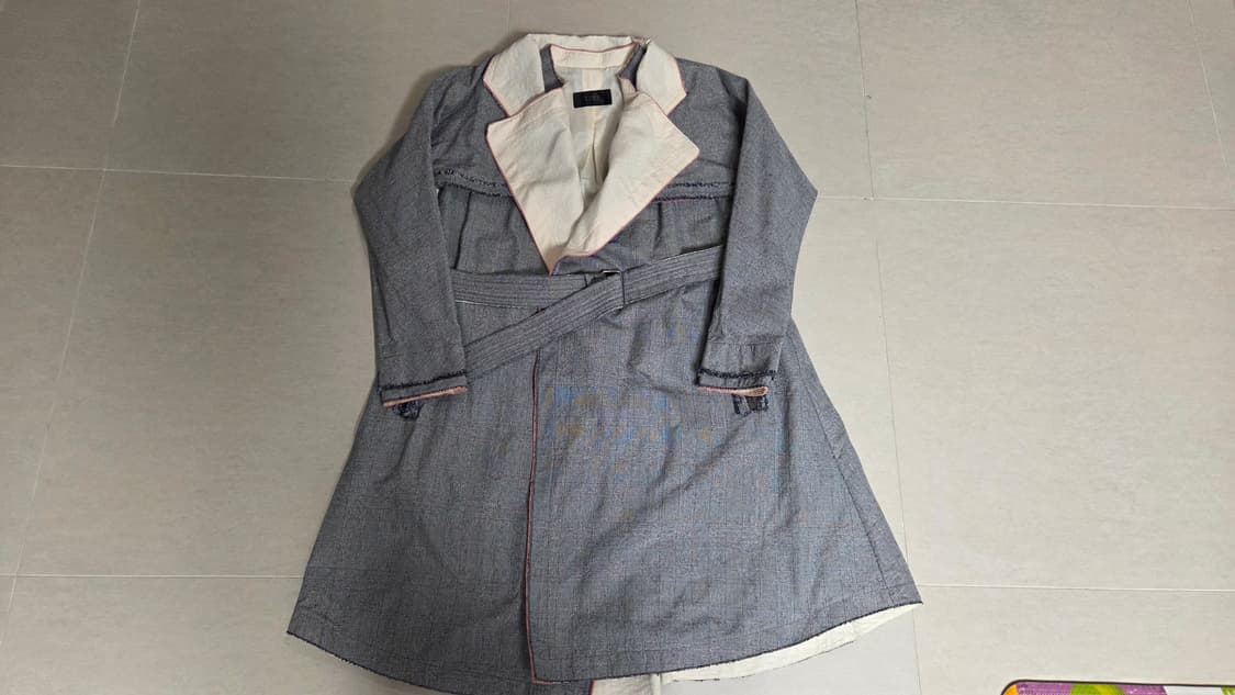 TIME  타임  헤링본 미니 체크 트렌치 코트  상품이미지1