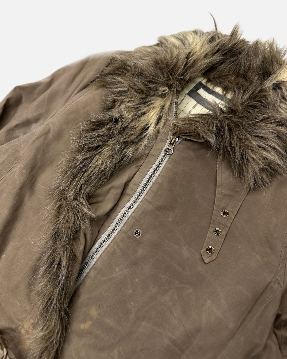 RNA grunge fur belted coat 상품이미지4