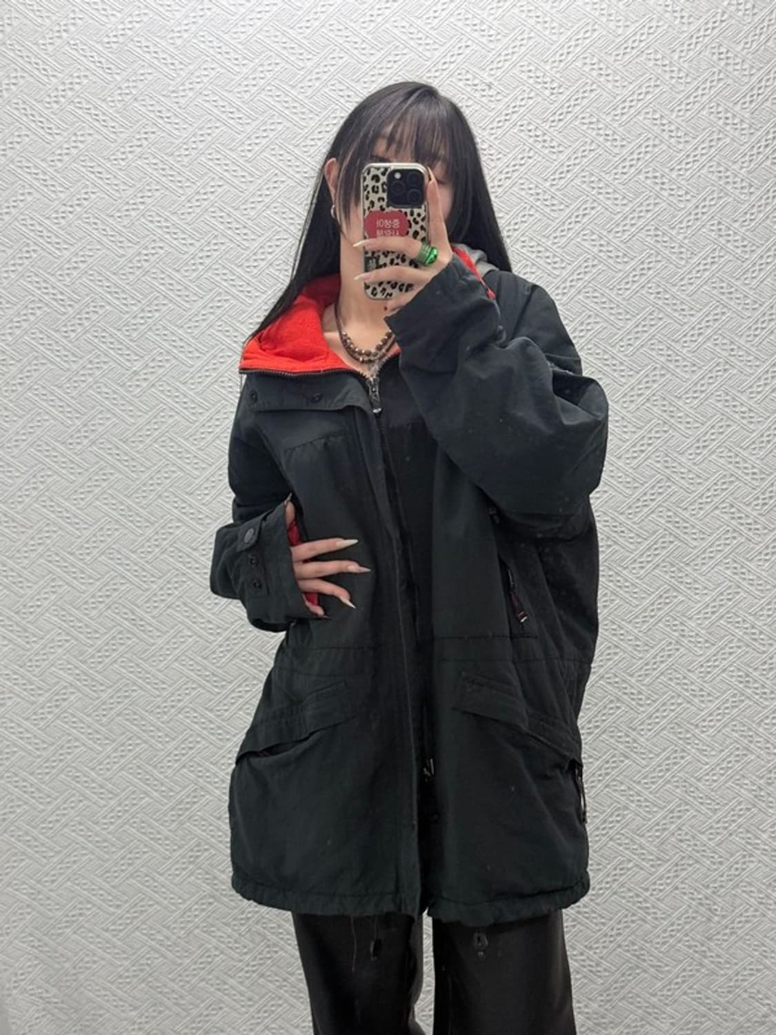 노티카 올드스쿨 캐주얼 오버핏 기모 후드 자켓 L C08488 상품이미지2