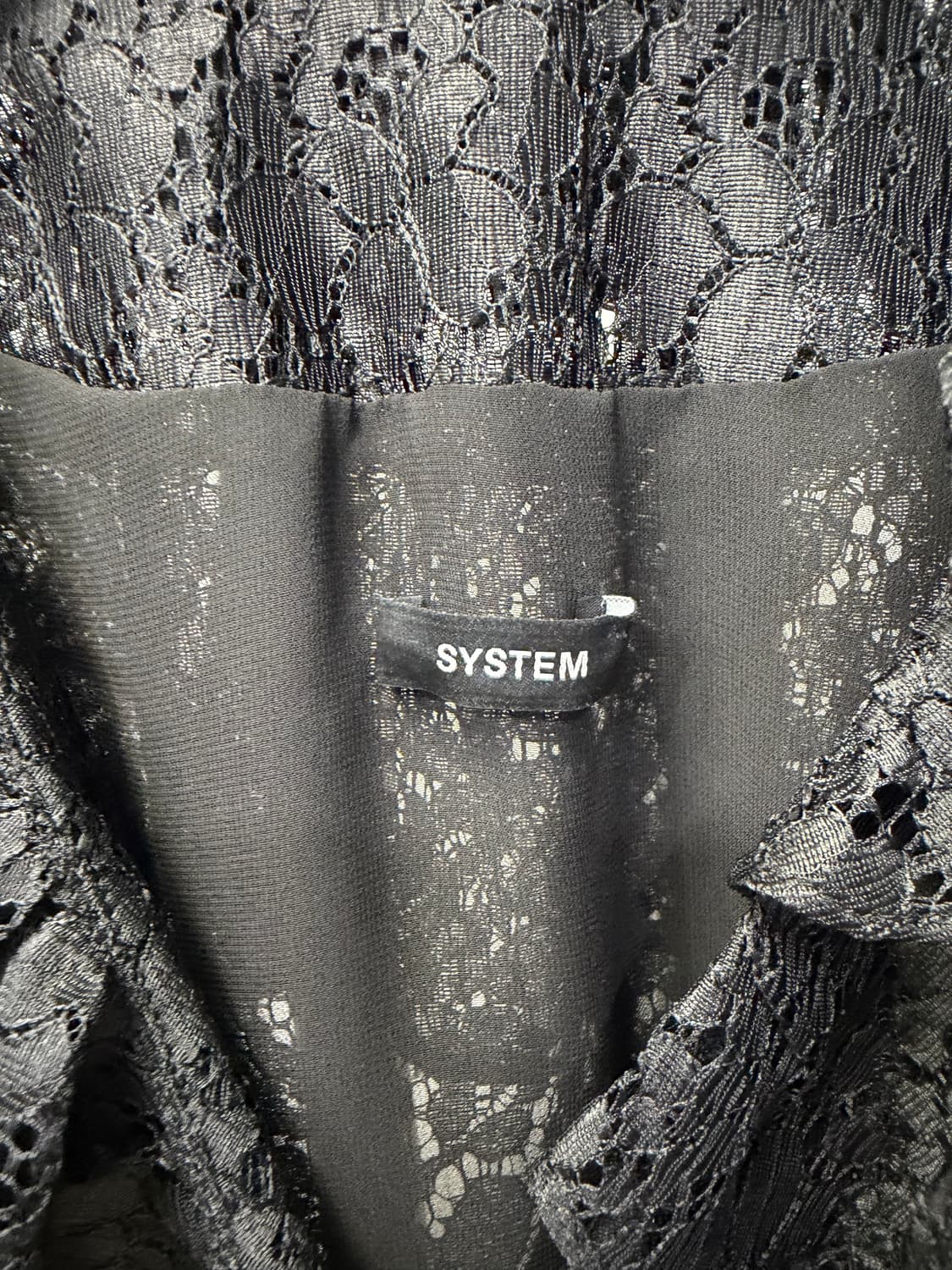 정품) SYSTEM 시스템 한섬 21ss 블랙 레이스 블라우스 82 상품이미지6