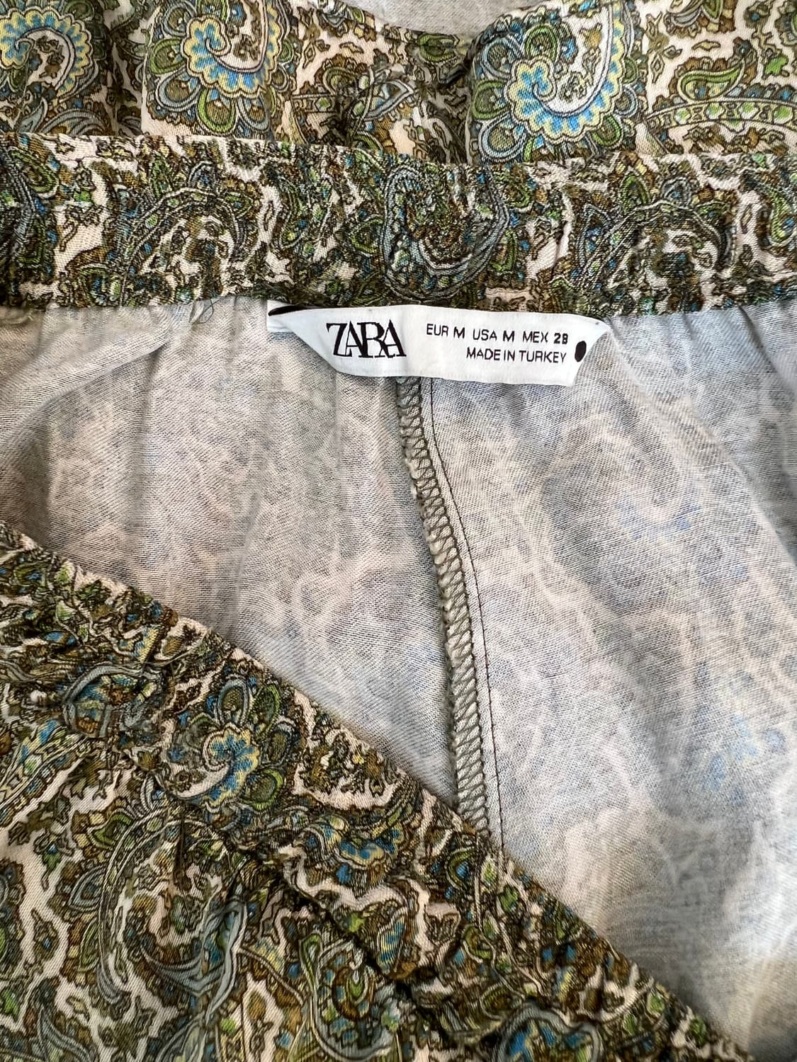 자라 여성 카키 에스닉패턴 롱스커트 실키스커트 상품이미지5