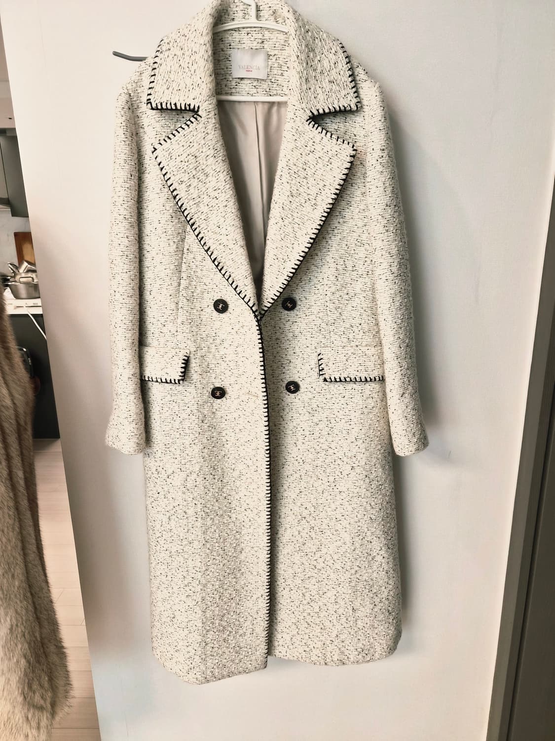 발렌시아(VALENCIA) 트위드 스티치 롱코트 상품이미지2