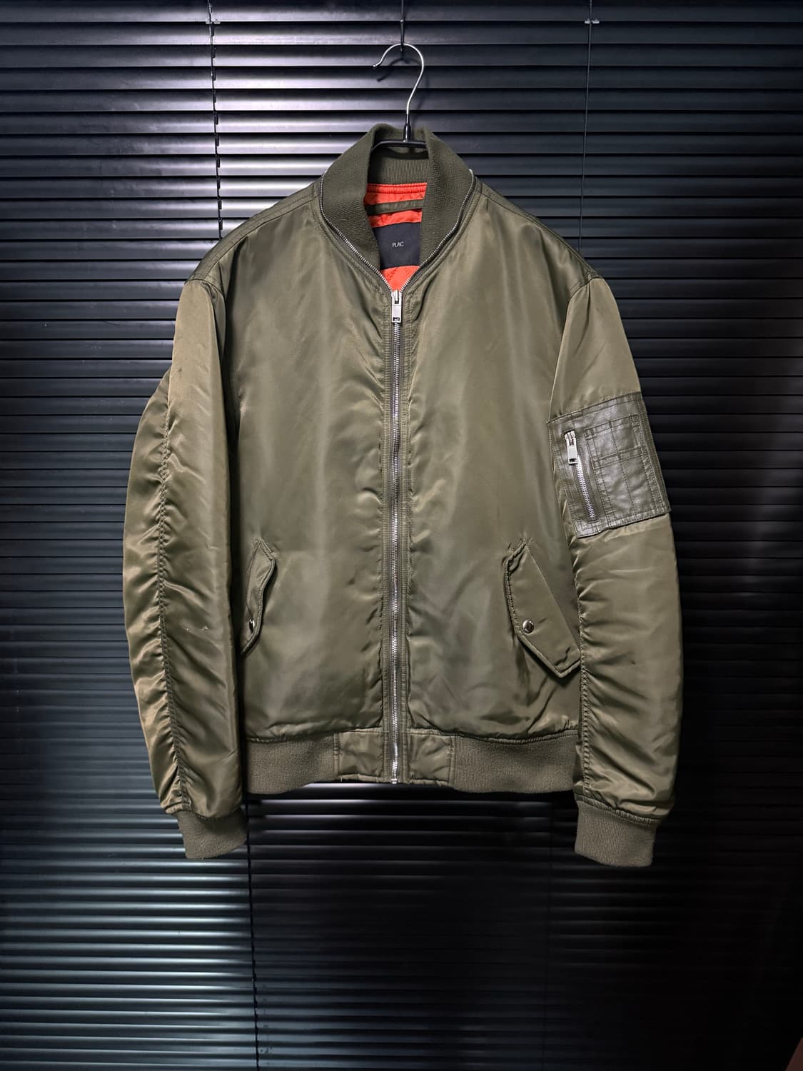 PLAC 플랙 카키 항공 ma1 ma-1 봄버 블루종 L 100 지퍼 상품이미지2