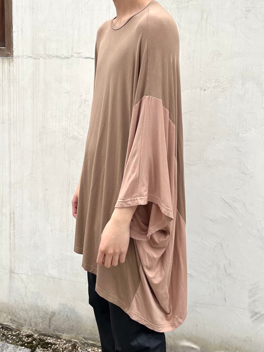 노아이디 블랙 풀오버 드롭숄더 티셔츠 상품이미지1