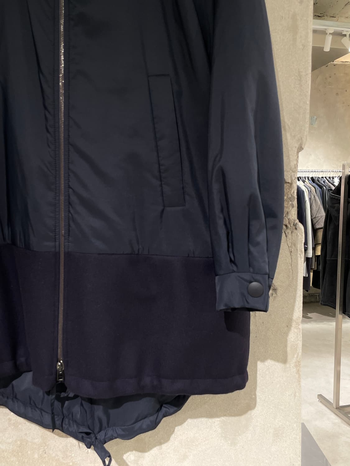 질샌더 네이비 배색 도킹 후디 롱 자켓 상품이미지5