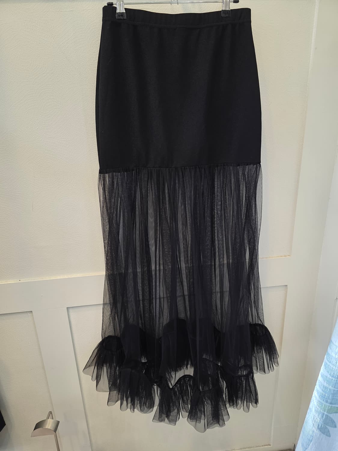 사이다 망사블랙 캉캉 롱 스커트 상품이미지6