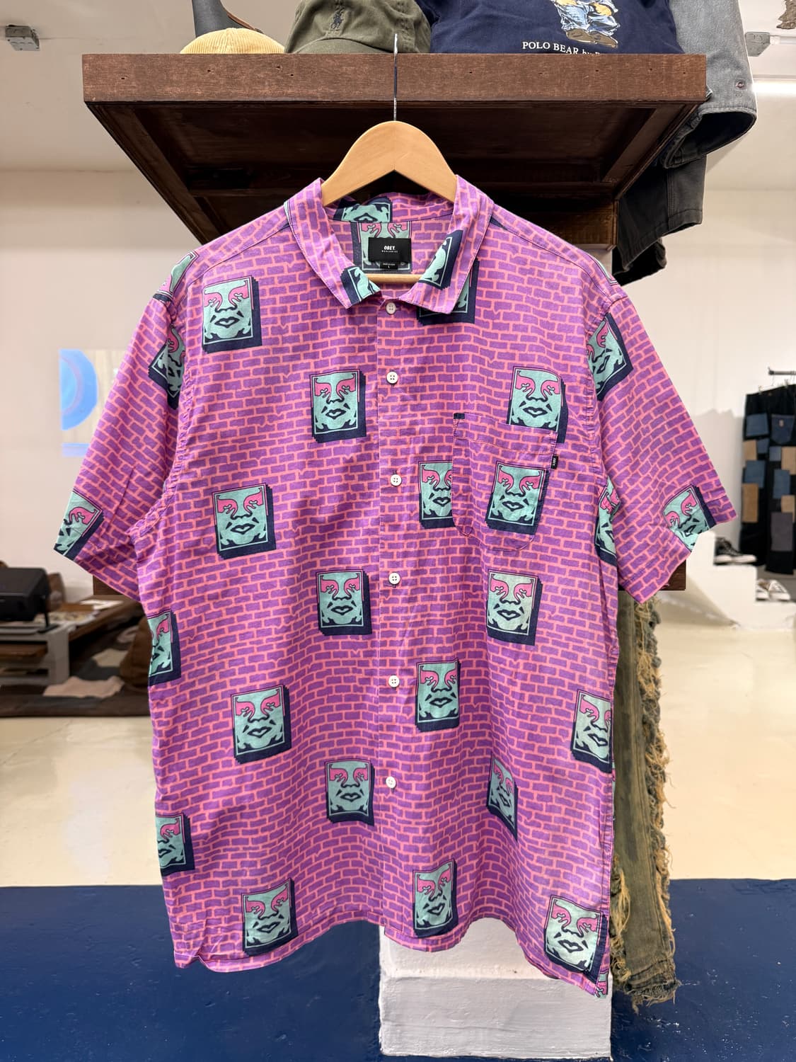 Obey 오베이 핑크 페이스 하와이셔츠  상품이미지3