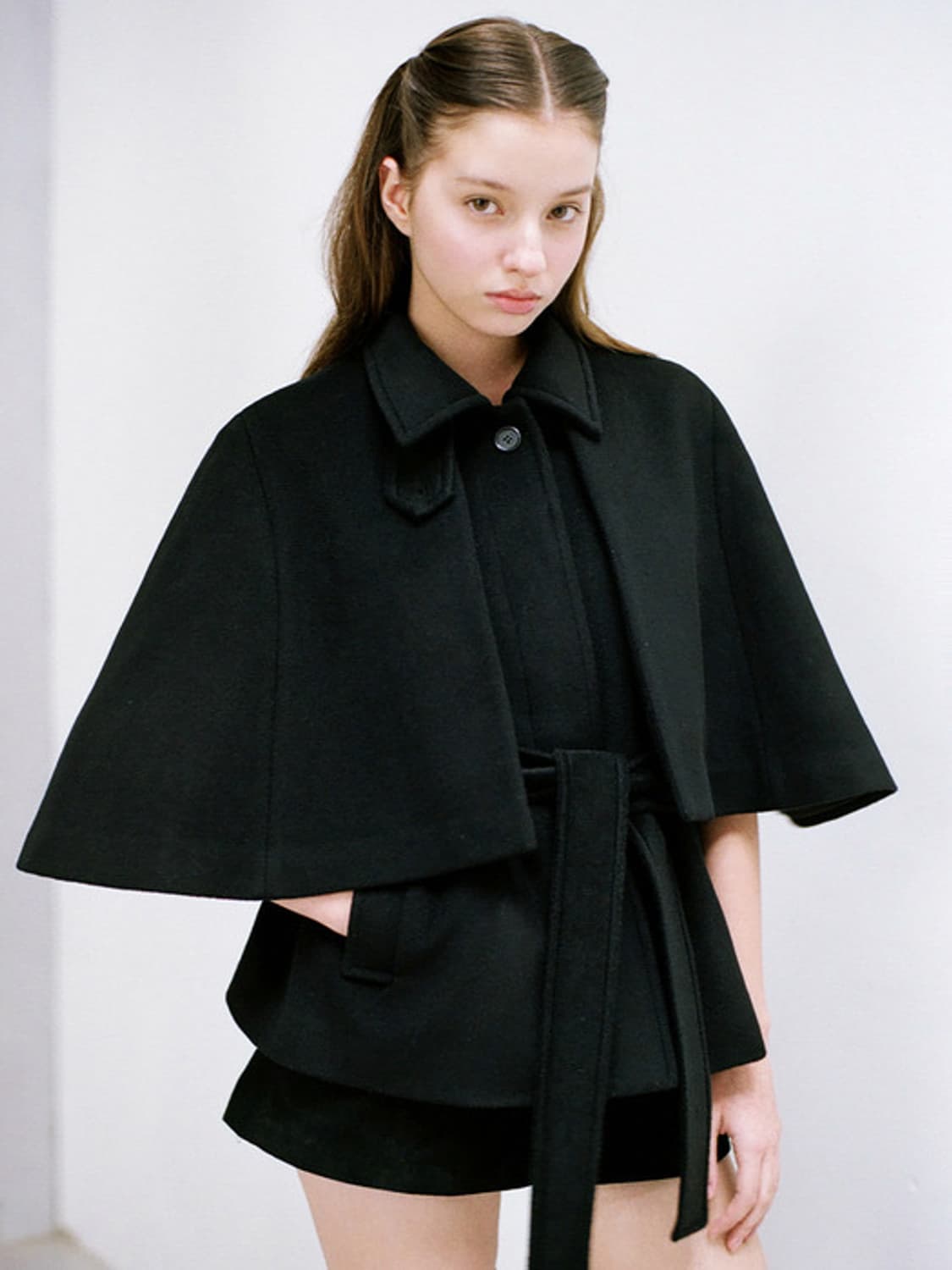 더티스 케이프 울 발마칸 케이프 블랙 S 상품이미지1