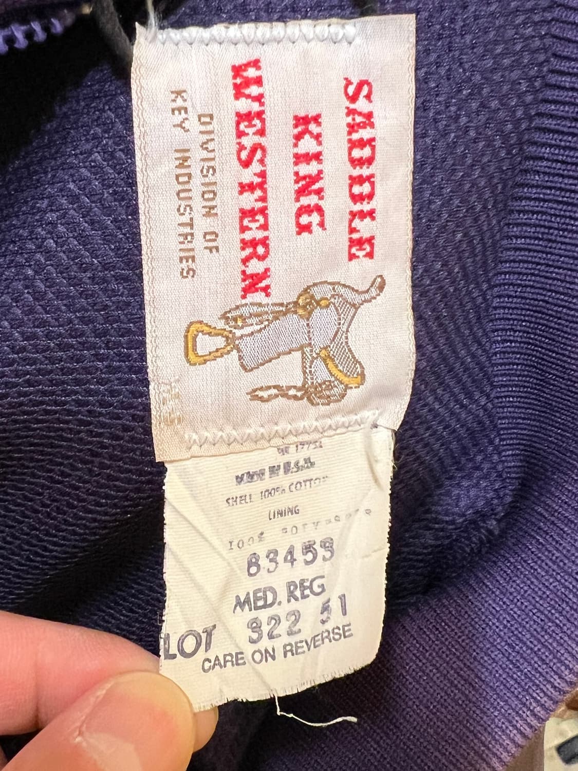 90s USA [M] SADDLE KING 아즈텍 웨스턴 빈티지 자켓 상품이미지6