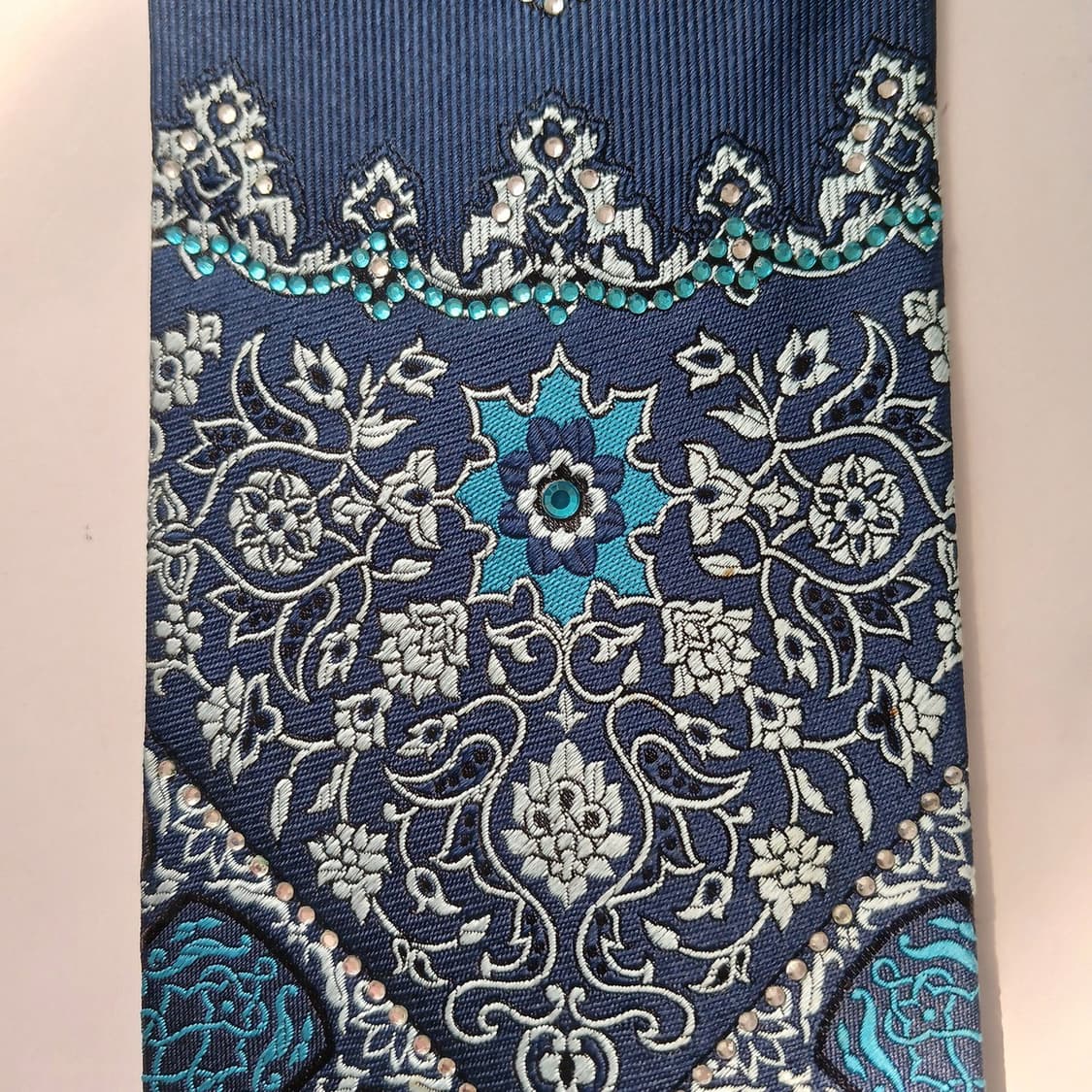 발망 네이비 페이즐리 자카드 넥타이 9.7cm A+등급 E774 상품이미지5