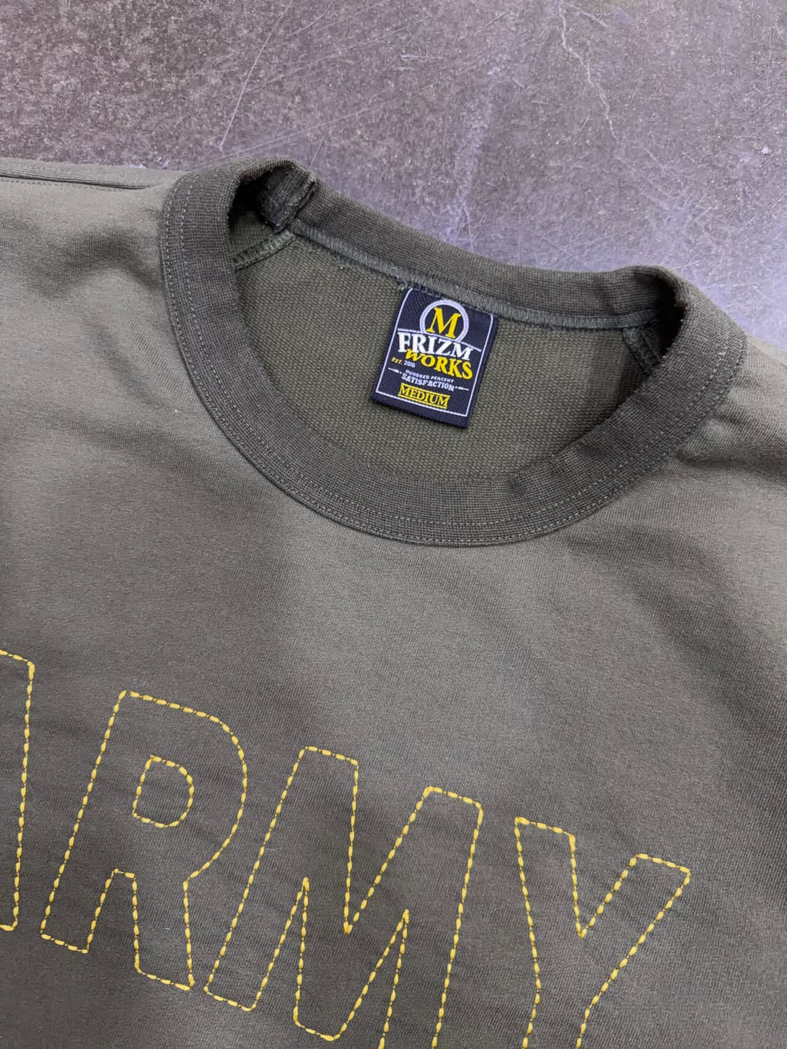 프리즘웍스 ARMY 자수 트라이서비스 맨투맨 올리브 M 상품이미지6