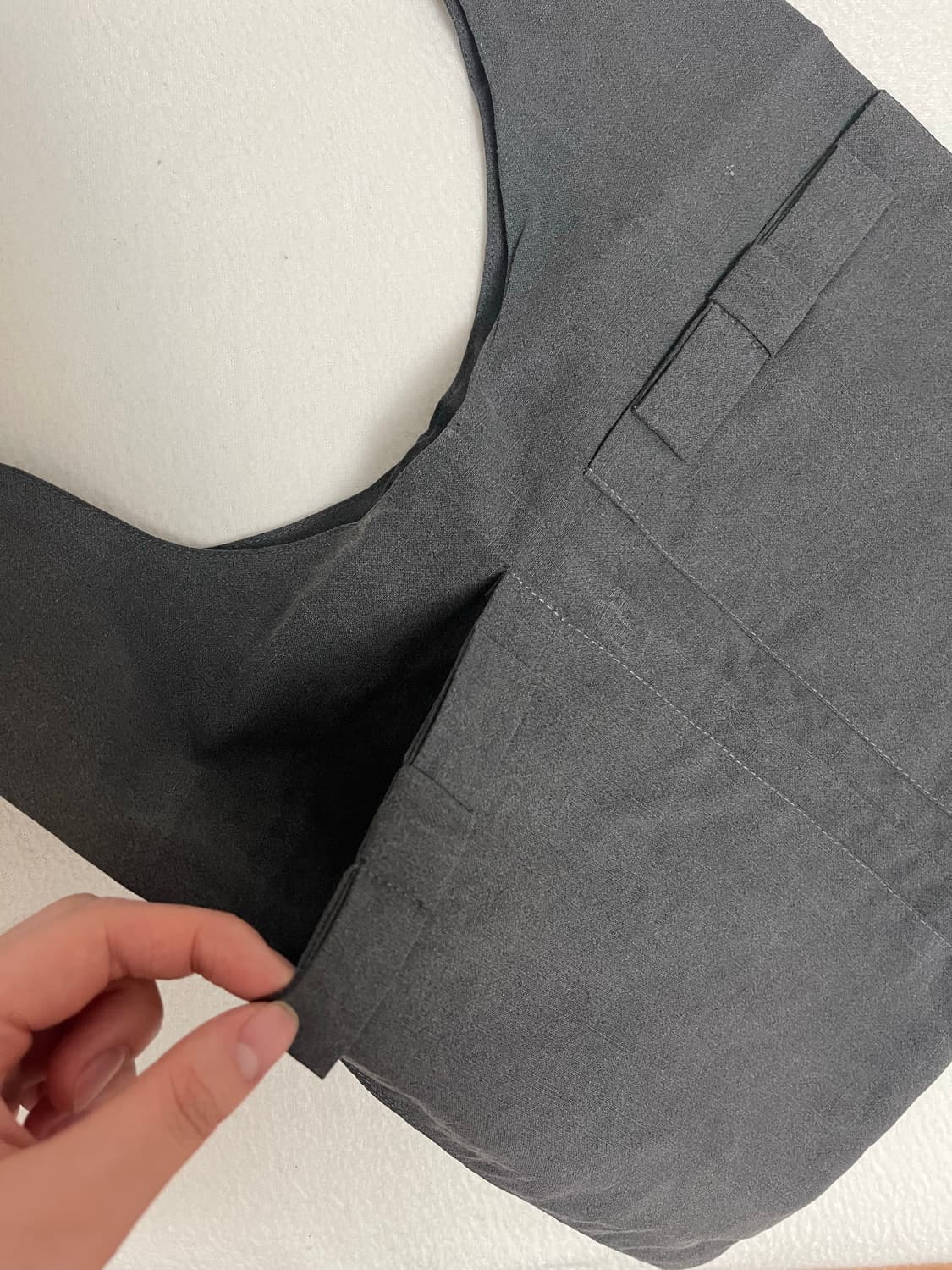 Ribbon Detail Shoulder Bag_Grey 상품이미지4