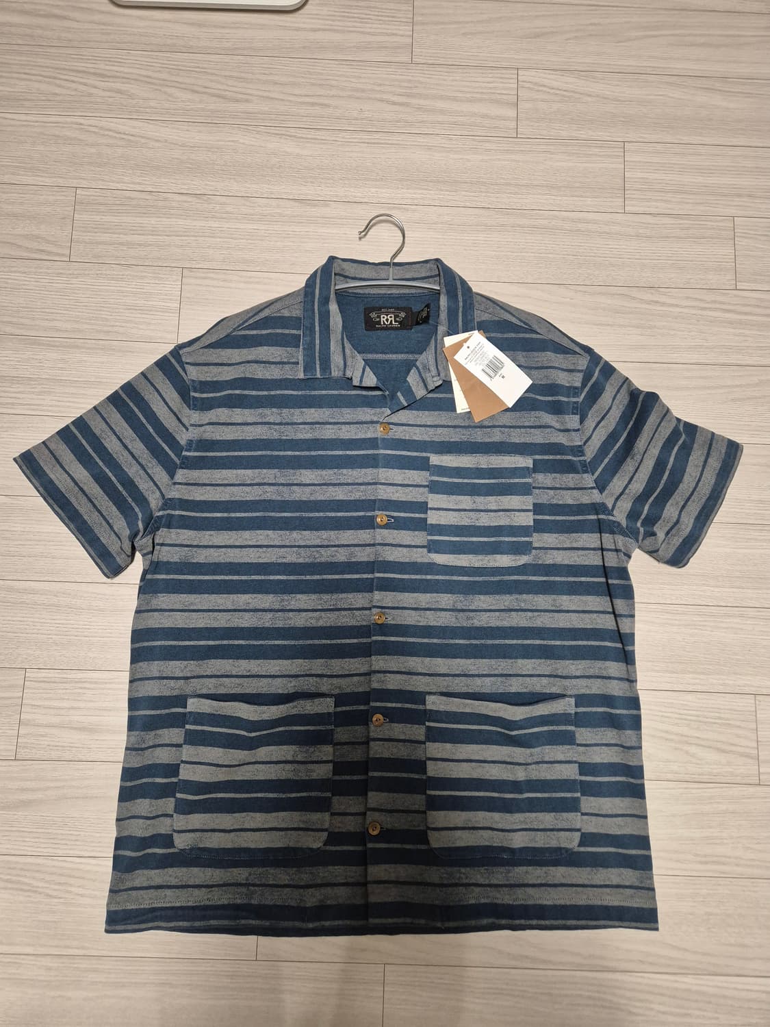 RRL 인디고 스트라이프 저지캠프 셔츠 새상품 M 상품이미지6